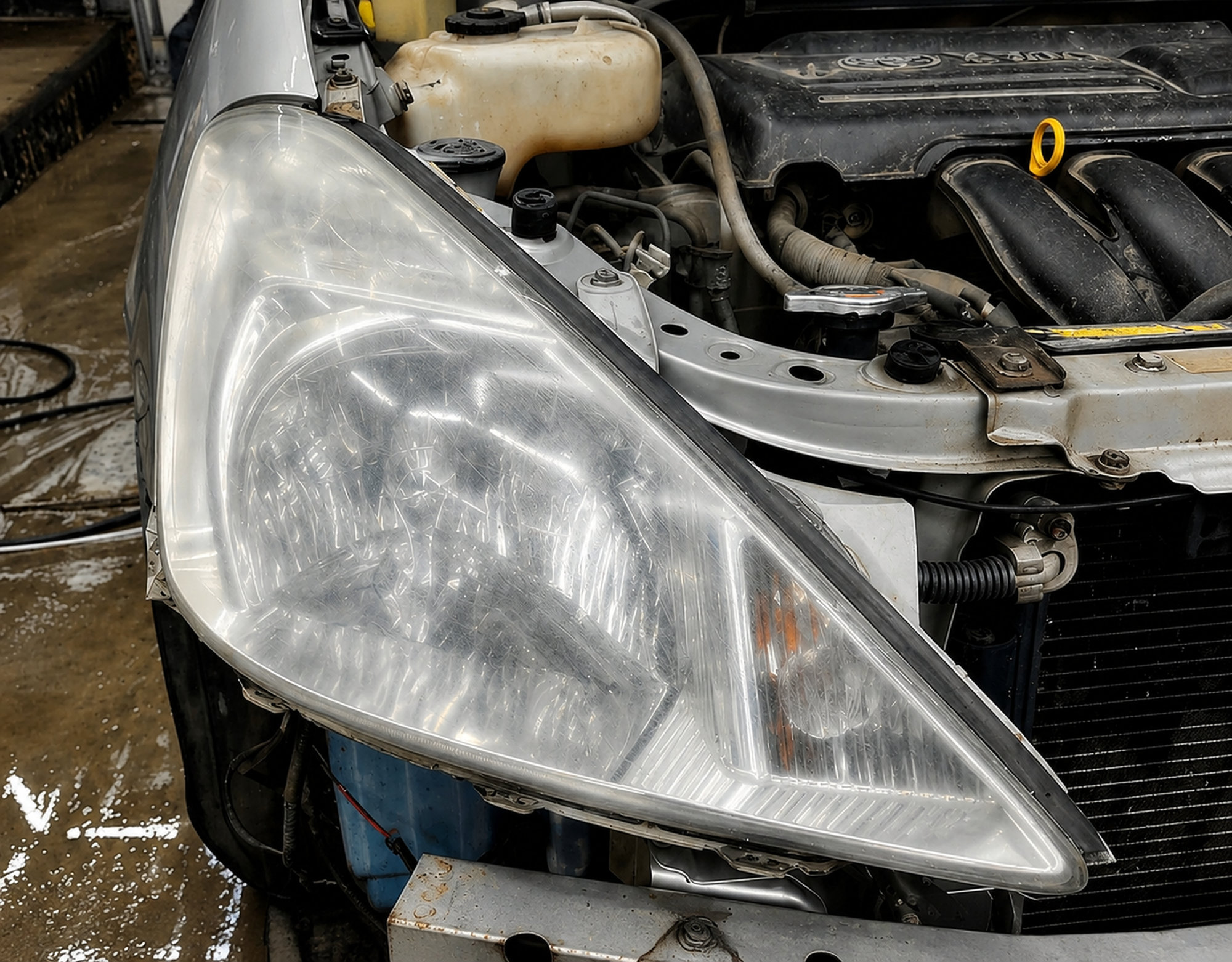 Honda Fit - Реставрация стёкол + Установка светодиодных линз. Фото 1